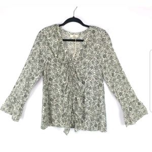 Nwt Entro Womens Sz S  Floral Bell Sleeve